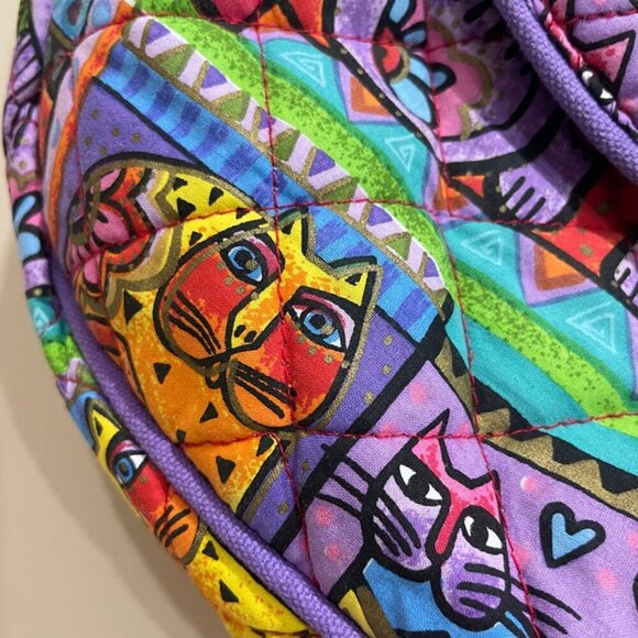 VTG LAUREL BURCH CATS CROSSBODY SHOULDER BAG QUILTED FOLK ART CAT LOVERS KAWAII - Picture 10 of 16